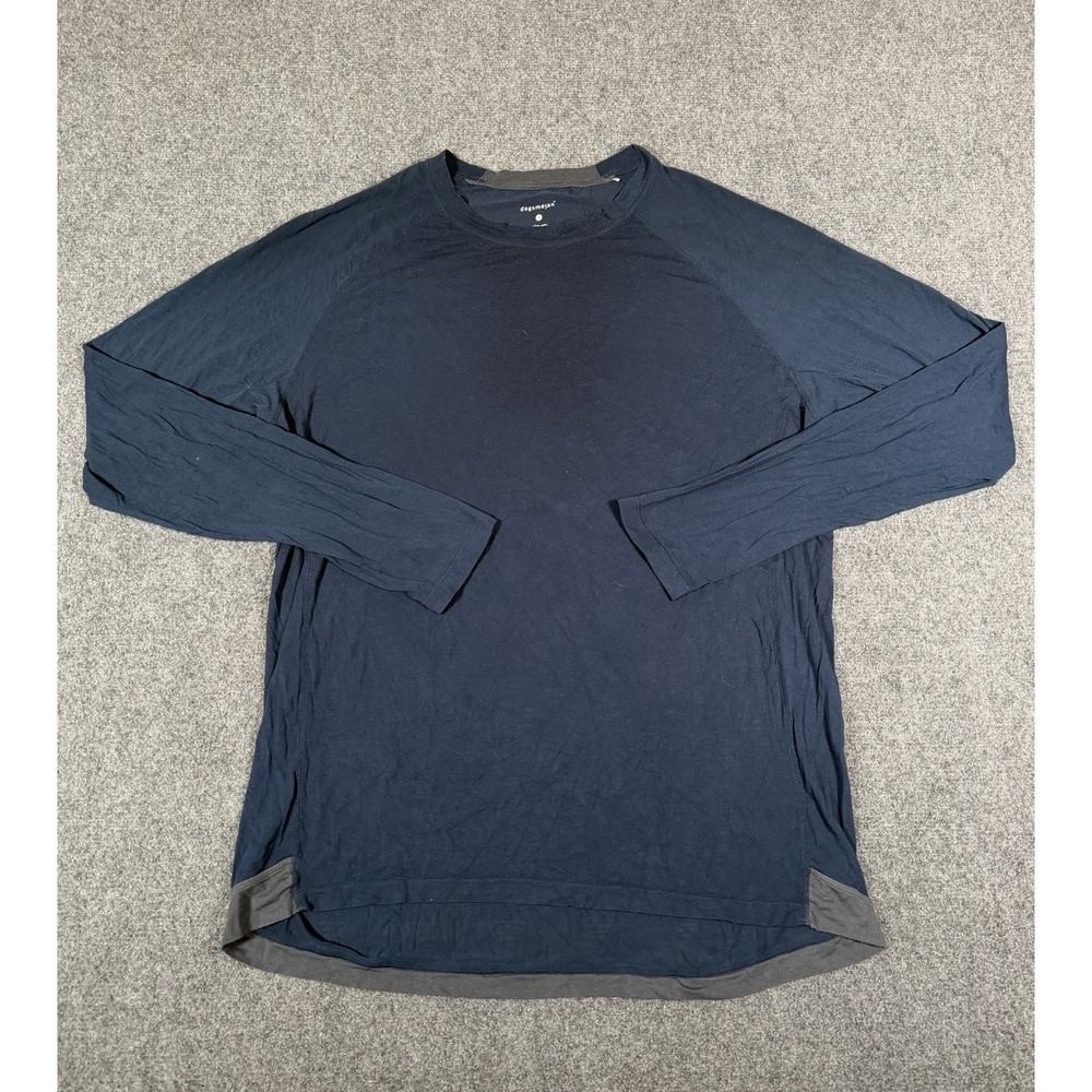 Dagsmejan Men's Pullover Crew Neck Casual Raglan Long Sleeve T-Shirt Blue 2XL
